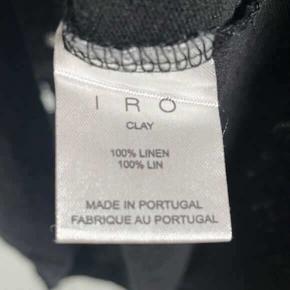 IRO Clay Black Distressed Tshirt Sz XL Linen Holes - Picture 6 of 12
